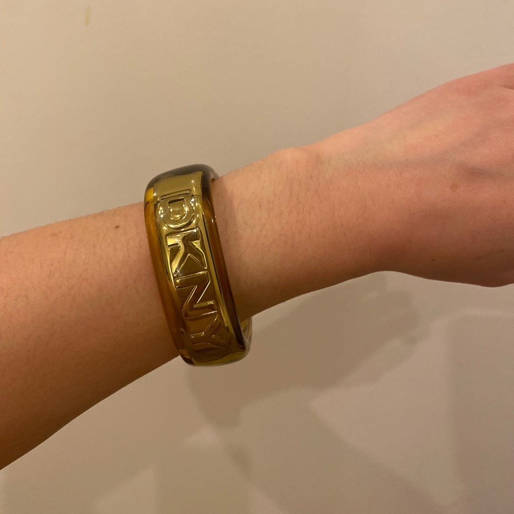 DKNY Cuff bracelet transparent lucite. Made in USA